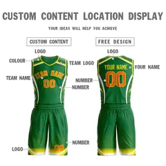 Kelly Green Orange-Gold Graffiti Points Element Basketball Jersey 3