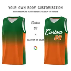 Kelly Green Orange Gradient Basketball Jersey Sports Uniform 3