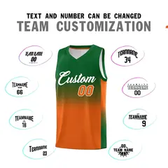 Kelly Green Orange Gradient Basketball Jersey Sports Uniform 4