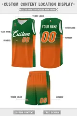 Kelly Green Orange Gradient Basketball Jersey Sports Uniform 5