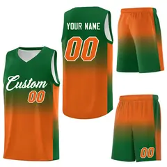 Kelly Green Orange Gradient Basketball Jersey Sports Uniform 7