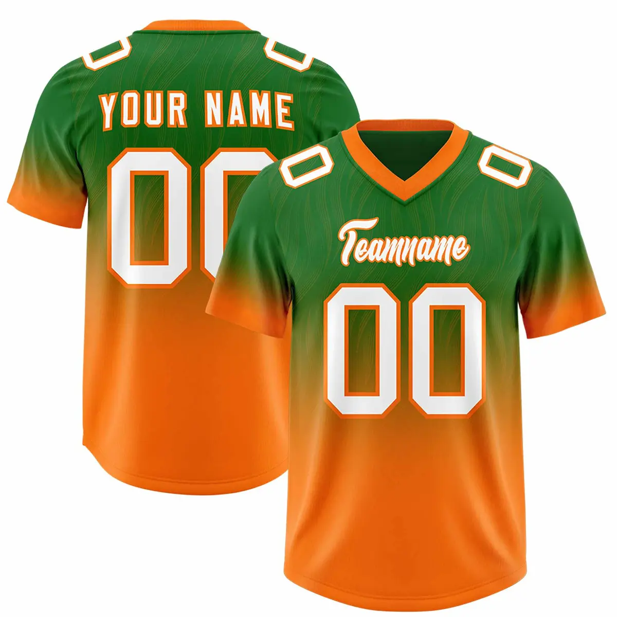 Kelly Green Orange Gradient Fashion Outdoor Football Jersey