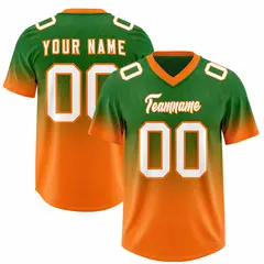 Kelly Green Orange Gradient Fashion Outdoor Football Jersey