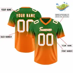 Kelly Green Orange Gradient Fashion Outdoor Football Jersey 2