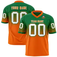 Kelly Green Orange Gradient Football Jersey 1