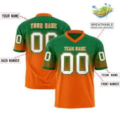 Kelly Green Orange Gradient Football Jersey 2