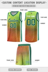 Kelly Green Orange Gradient Irregular Shapes Basketball Jersey 2