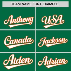 Kelly Green Orange Gradient Lapel Fashion Baseball Jersey 3