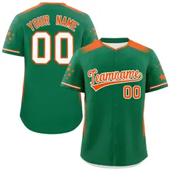 Kelly Green Orange Gradient Star Pattern Baseball Jersey 1