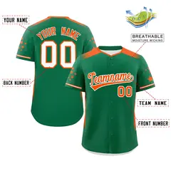 Kelly Green Orange Gradient Star Pattern Baseball Jersey 2
