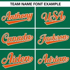 Kelly Green Orange Gradient Star Pattern Baseball Jersey 3