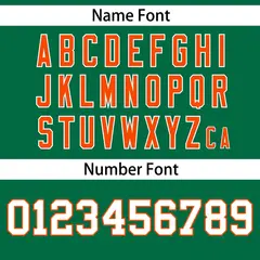 Kelly Green Orange Gradient Star Pattern Baseball Jersey 4