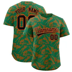 Kelly Green Orange Graffiti Pattern Baseball Jersey 1