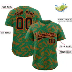Kelly Green Orange Graffiti Pattern Baseball Jersey 2