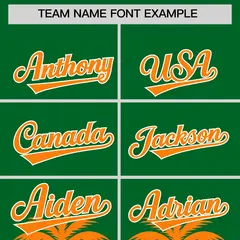 Kelly Green Orange Graffiti Pattern Bossinia Baseball Jersey 3