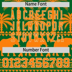 Kelly Green Orange Graffiti Pattern Bossinia Baseball Jersey 4