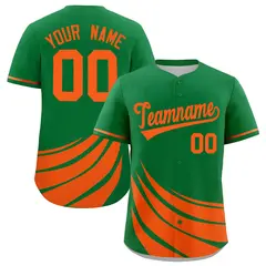 Kelly Green Orange Graffiti Wind Mark Baseball Jersey 1