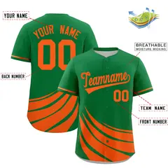Kelly Green Orange Graffiti Wind Mark Baseball Jersey 2