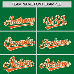 Kelly Green Orange Grid Blur Pattern Baseball Jersey 3