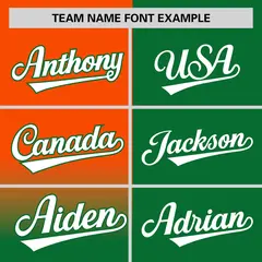 Kelly Green Orange Half Gradient Authentic Baseball Jersey 3