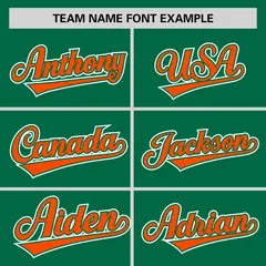 Kelly Green Orange Half Stripe Authentic Baseball Jersey 3