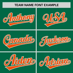 Kelly Green Orange Horizontal Stripe Pullover Baseball Jersey 3