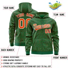 Kelly Green Orange Leopard Print Varsity Letterman Jacket Hoodie 4
