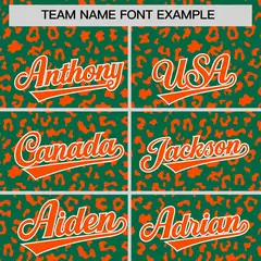 Kelly Green Orange Leopard Print Varsity Letterman Jacket Hoodie 5