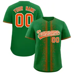 Kelly Green Orange Phonetic Rhythm Authentic Baseball Jersey 1