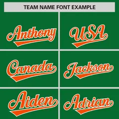 Kelly Green Orange Phonetic Rhythm Authentic Baseball Jersey 3