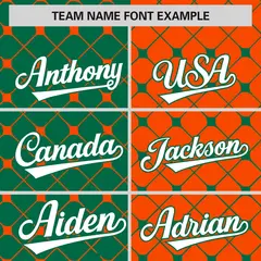 Kelly Green Orange Plaid Split Authentic Baseball Jersey 3