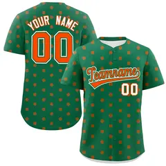 Kelly Green Orange Polka Dot Graffiti Baseball Jersey 1