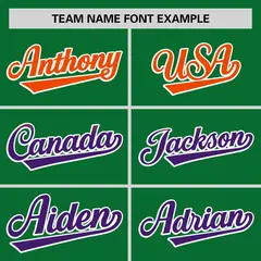 Kelly Green Orange-Purple Gradient Side Baseball Jersey 3