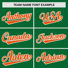 Kelly Green Orange Raglan Sleeves Authentic Baseball Jersey 3