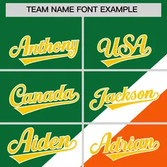 Kelly Green Orange Raglan Sleeves Full-Snap Letterman Baseball Jacket 3