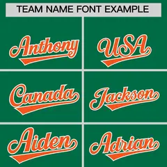 Kelly Green Orange Side Camo Baseball Jersey 3