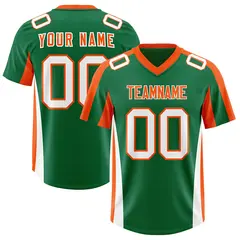 Kelly Green Orange Side Stripe Authentic Football Jersey