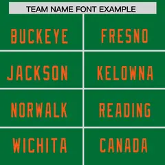 Kelly Green Orange Square Neckline Football Jersey 3