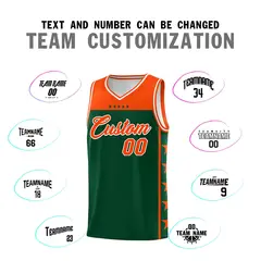 Kelly Green Orange Star Pattern Basketball Jersey 4