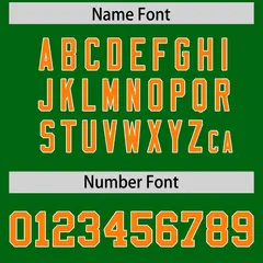 Kelly Green Orange Star Pattern Raglan Football Jersey 4