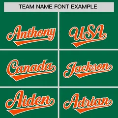 Kelly Green Orange Star Ribbing Authentic Baseball Jersey 3