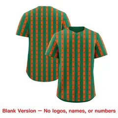 Kelly Green Orange Thick Stripe Star Pattern Baseball Jersey 7