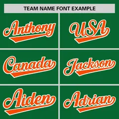 Kelly Green Orange Thorns Ribbed Baseball Jersey 3