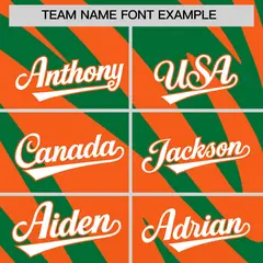 Kelly Green Orange Tiger Stripe Gradient Baseball Jersey 3