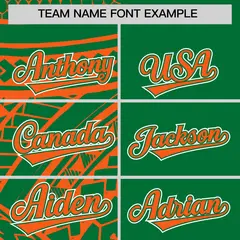 Kelly Green Orange Tribal Split Baseball Jersey 3