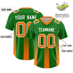 Kelly Green Orange Vertical Gradient Stripe Football Jersey 2