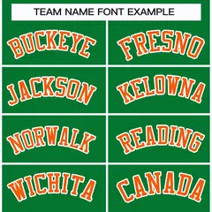 Kelly Green Orange-White Classic Hockey Jersey 3