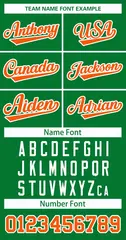 Kelly Green Orange-White Classic Hockey Jersey 3