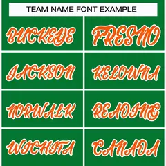 Kelly Green Orange-White Classic Hockey Jersey 3