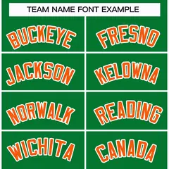 Kelly Green Orange-White Classic Hockey Jersey 3